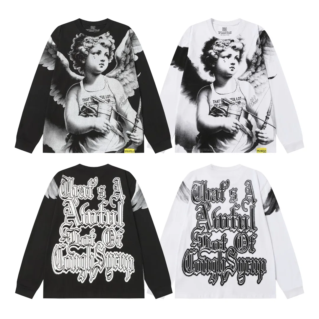 C # Black/White ｜ THAT'S A AWFUL LOT OF COUGH SYRUP In Stock （ T Series） Same Style. （fabric): 100% Sizes（size）：S-M L X L （colour）： Black/White 👉
